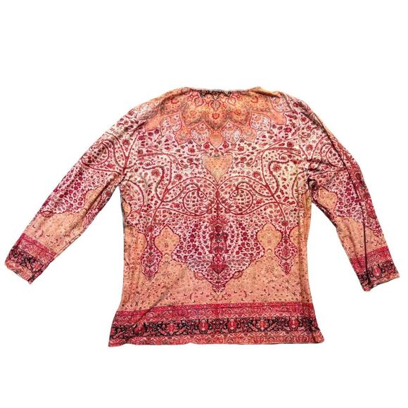 Y2K VTG. MADE IN USA ART NOUVEAU ALL OVER PRINT  NU CONSTRUCTION TOP MEDIUM‎ EUC - Picture 7 of 9